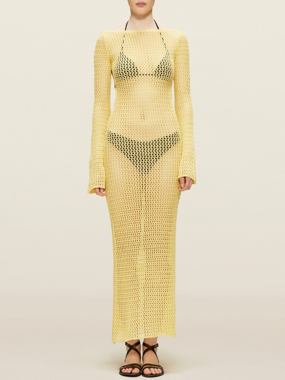 ATTIRE THE STUDIO Linen Beach Dress in Baby Yellow